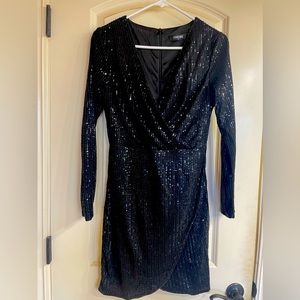 Black Sequined Cocktail Dress